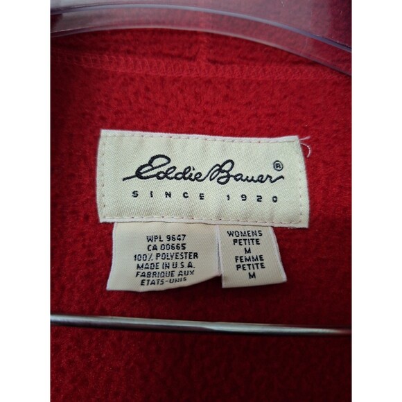 Vtg Eddie Bauer Polartec Fleece Long Robe Women's M Red Belted Cozy Loungewear - Picture 5 of 8